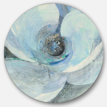 Watercolor Moonlight Magnolia I - Floral Round Metal Wall Art